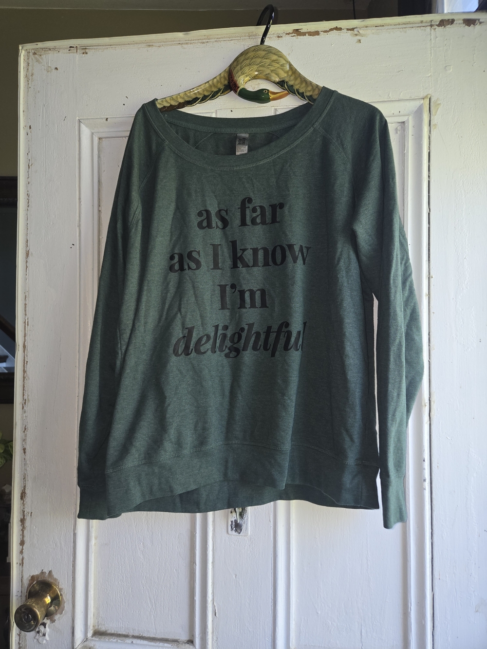 Women's Forest Green Graphic Sweatshirt - Comfortable Crewneck